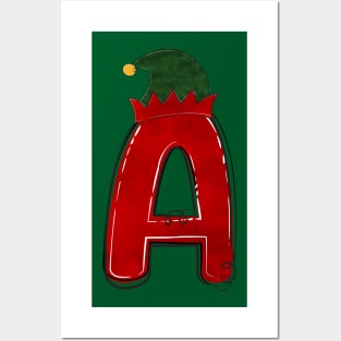 Letter A - Christmas Letter Posters and Art